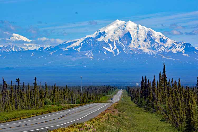 mountain peak with snow